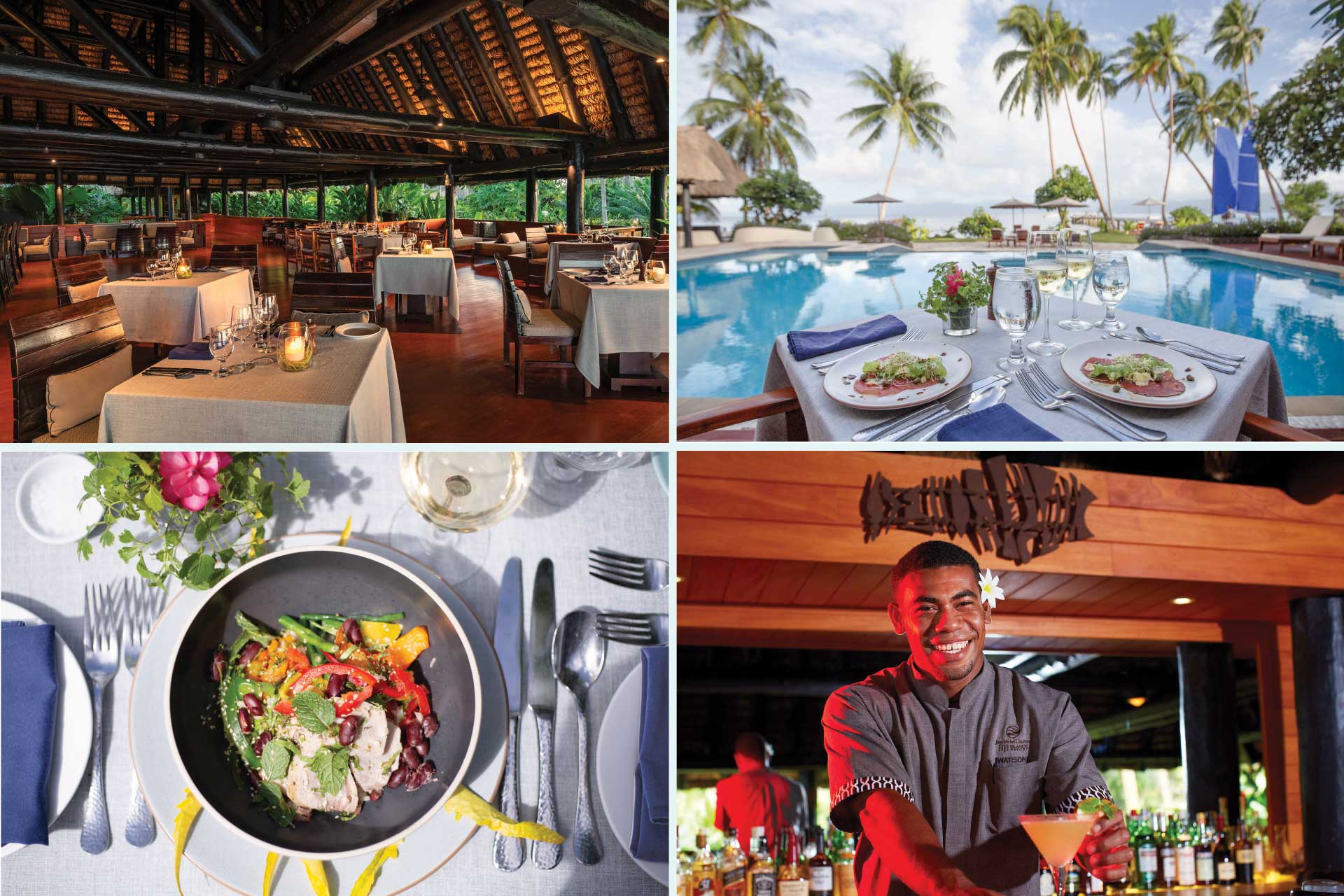 Fijian Cuisine Dining at Jean-Michel Cousteau Resort Fiji.