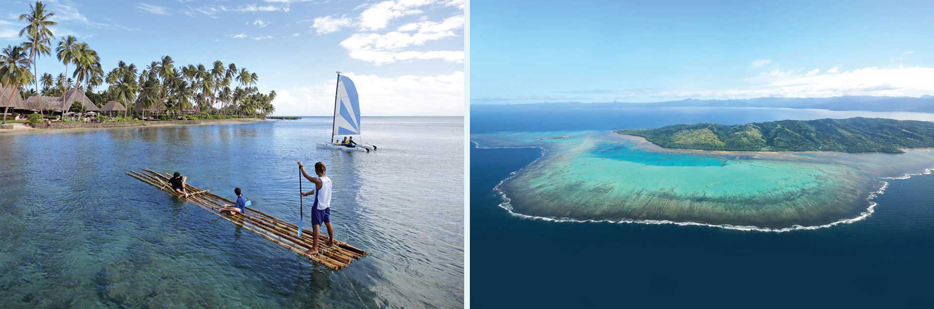 Aerial view of the Fiji Peninsula at Jean-Michel Cousteau Resort Fiji