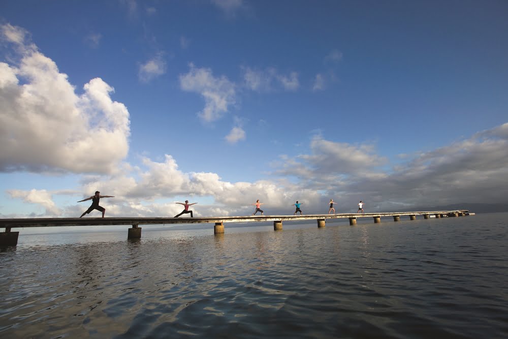 A morning yoga class on the water is great for the soul.