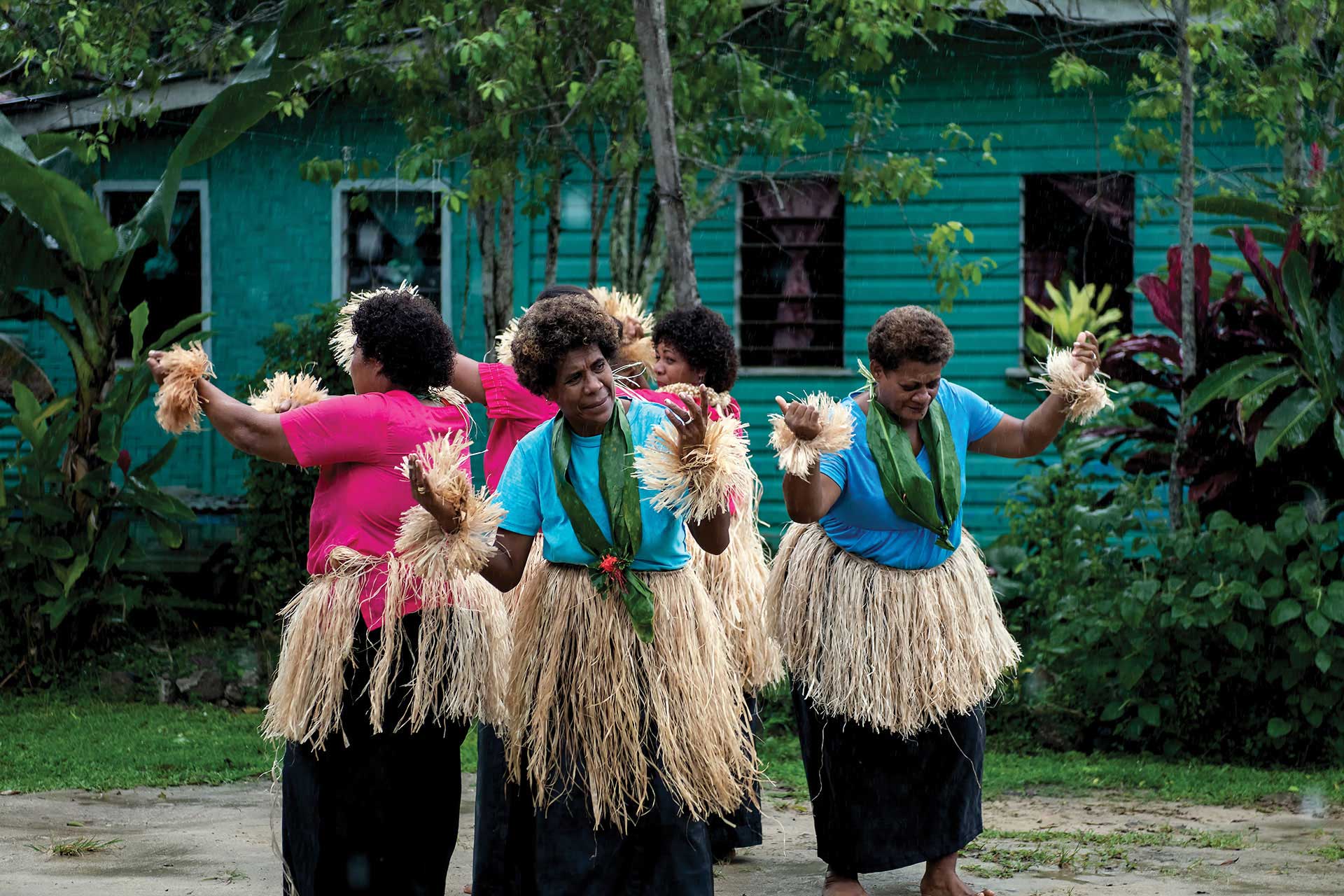 Women performing Fijian Cultural dance called Meke