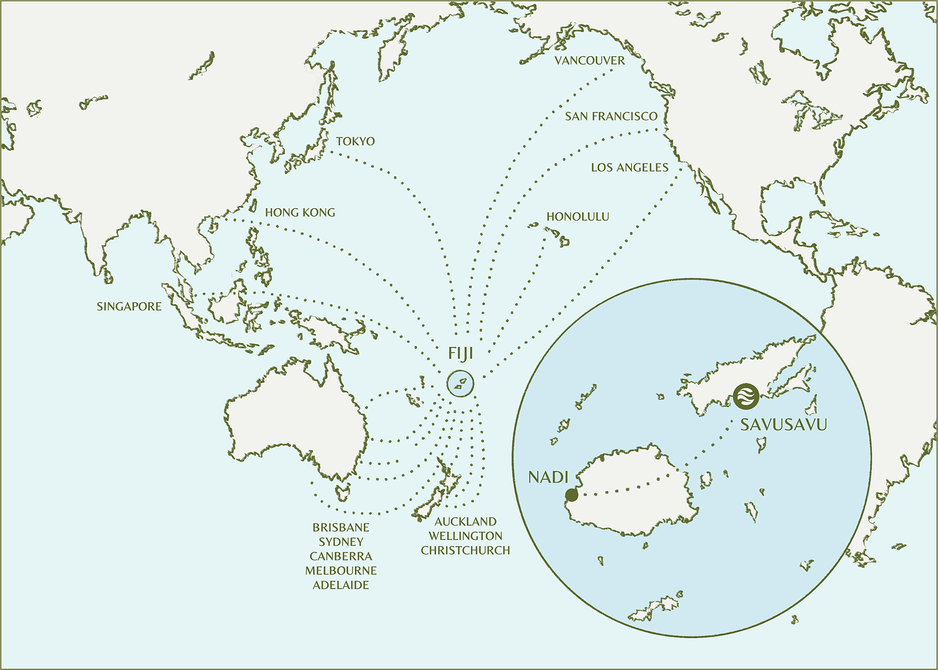 Jean-Michel Resort Fiji Savusavu - Flight Map